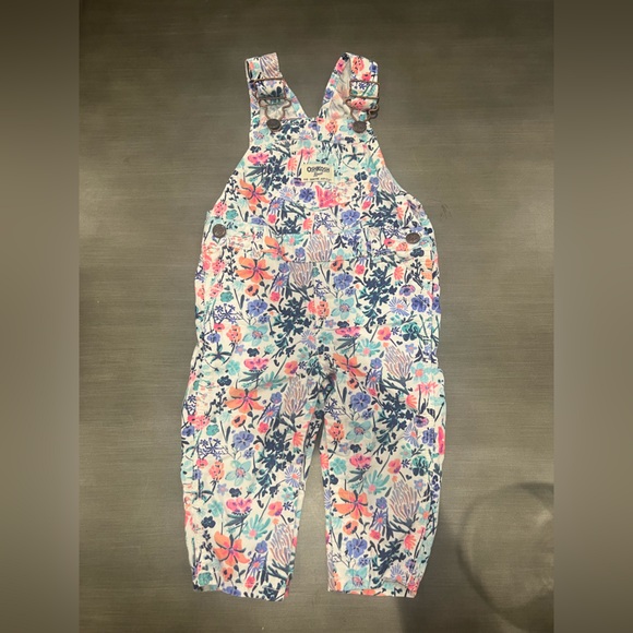 OshKosh B'gosh Other - OshKosh B'gosh Floral Overalls in Pink, Blue & Teal